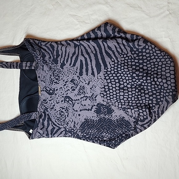 Calvin Klein One-Piece Swimsuit Size 8 Snajeskin Print Ruched Front - Picture 4 of 7